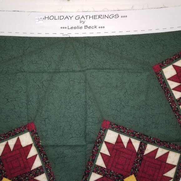 Leslie Beck Holiday Gatherings Tree Skirt & Stocking ONE PANEL Christmas fabric - Picture 7 of 7